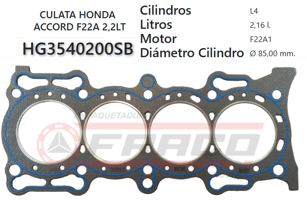 JUNTA DE CULATA HONDA ACCORD F20A 89/96 2.2