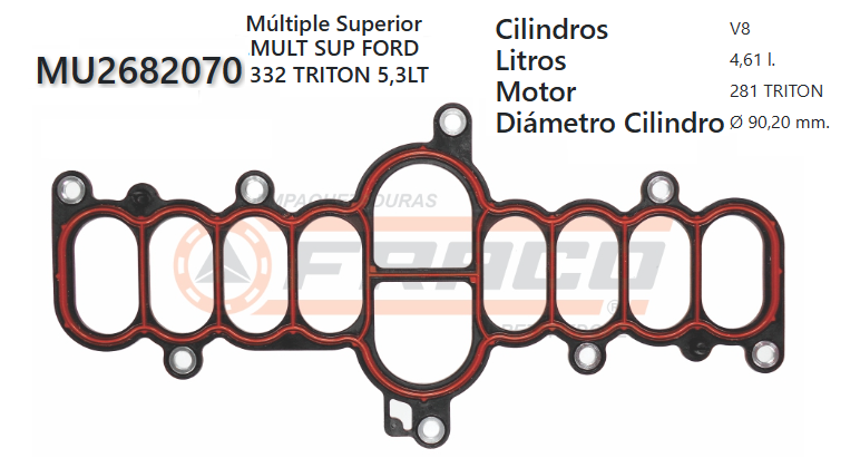 JUNTA DE ADMISION FORD TRITON F250,F150,E150,E250 / ENG 281 4.6L/5.4L 00/14