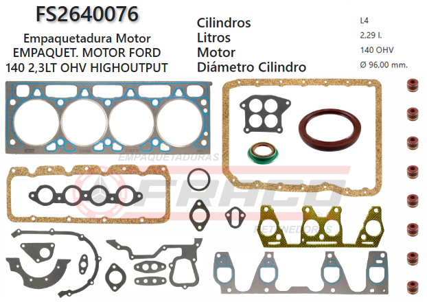 Junta de JUEGO JUNTAS FORD TEMPO 140 84/87 2.3