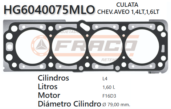 JUNTA DE CULATA CHEVROLET AVEO 1.4/1.6  F14/16D 06/UP