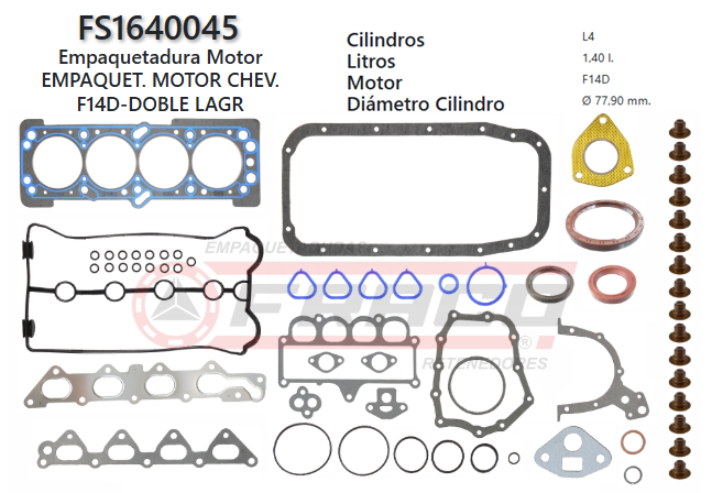 Junta de JUEGO JUNTAS CHEVROLET AVEO F14D 1.4L 06/08