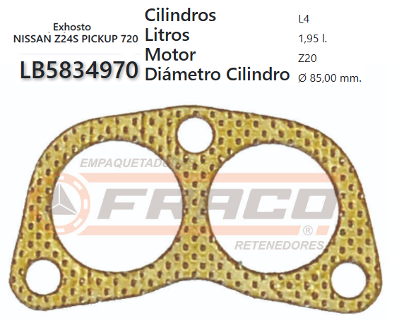 JUNTA DE MUFFLER NISSAN PICKUP Z24 86/90