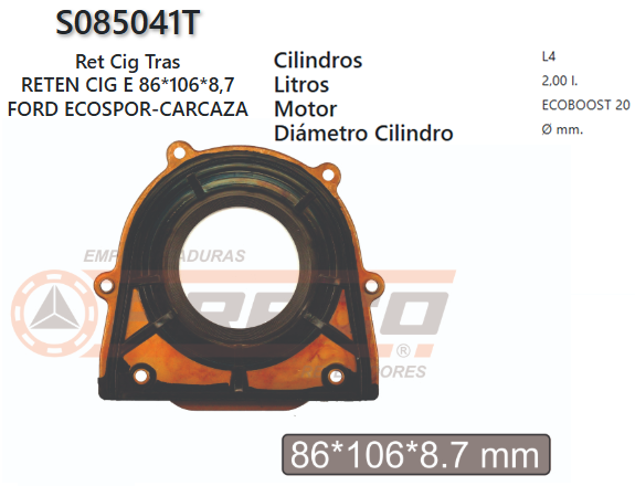 JUNTA DE CRANKSHAFT CIGUEÑAL FORD ECO SPORT LF 2.0 MAZDA 6/3 02/UP