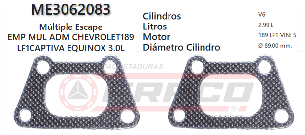 JUNTA DE ESCAPE. SUZUKI GRAND VITARA II N32A 3.2L V6 05/UP