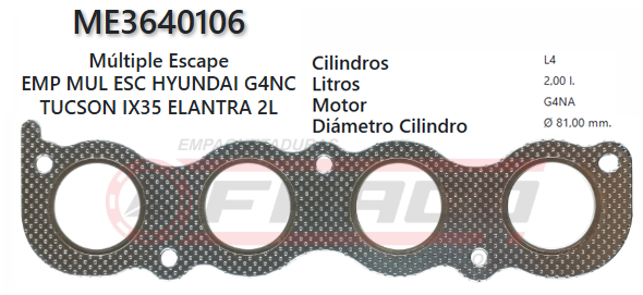 JUNTA DE ESCAPE. HYUNDAI ELANTRA, TUCSON, IX35 GDI G4NC / G4NA 2.0cc 13/UP