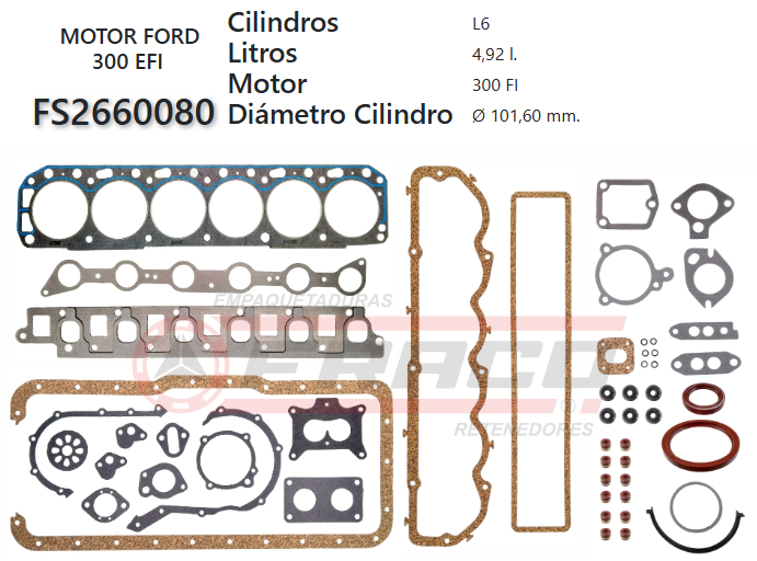 Junta de JUEGO JUNTAS FORD 300 4.9 85/96
