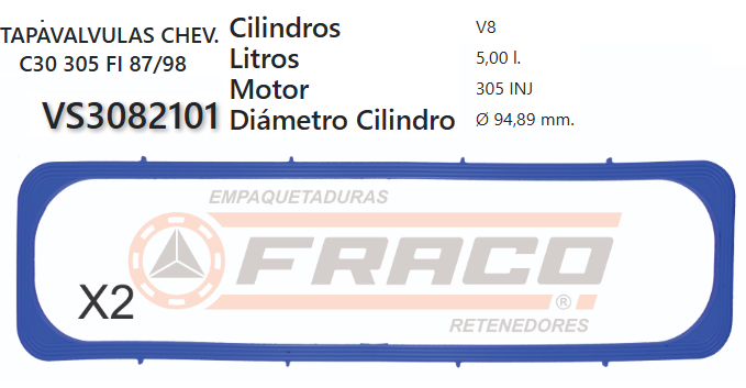 JUNTA DE T/VALVULA CHEVROLET C-10/BLAZER 305 5.0 (INJECTION)
