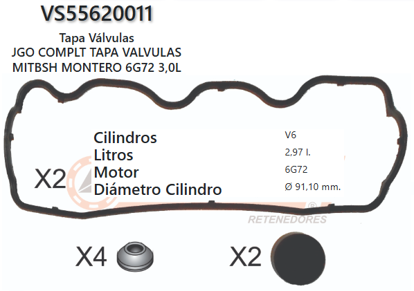 JUNTA DE T/VALVULA CHRYSLER VOYAGER / CARAVAN, 3.0L, 6G72, 89/96