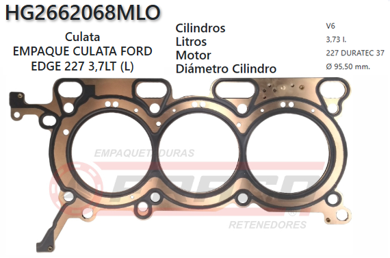 JUNTA DE CULATA FORD EDGE, F150, MUSTANG 227 DURATEC 3.7L 11/14 (L)
