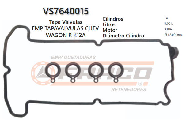 JUNTA DE T/VALVULA SUZUKI / CHEVROLET ALTO K10A 99 UP 1000CC