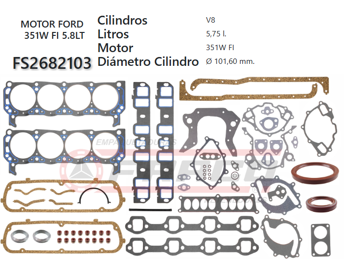 Junta de JUEGO JUNTAS FORD F-150 F/INJ 5800cc 84/93