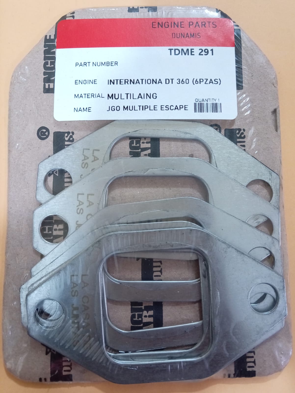 JUNTA DE ESCAPE. INTERNATIONAL DT 466 (6 Piezas)