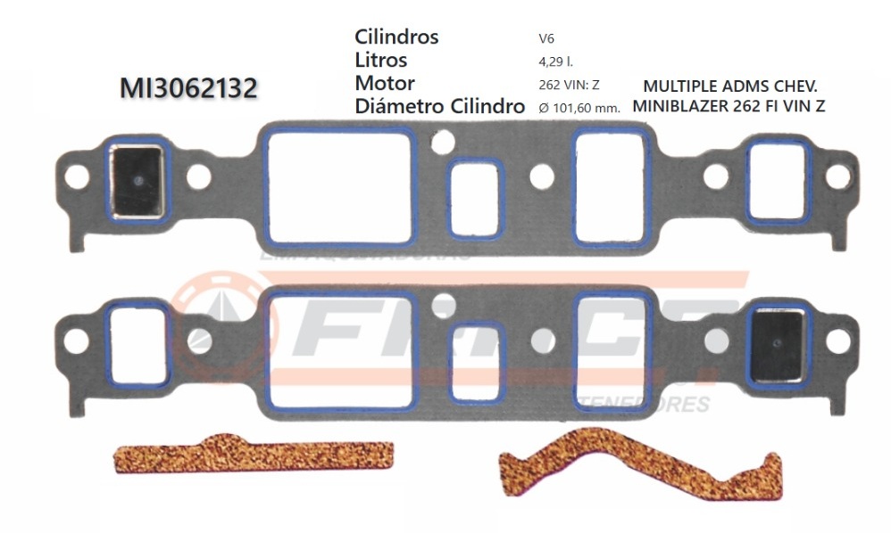 JUNTA DE ADMISION CHEVROLET 262 4.3L MINIBLAZER 91/92