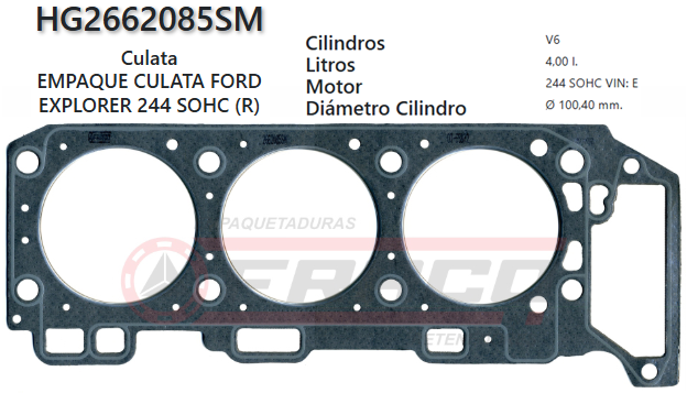 JUNTA DE CULATA FORD EXPLORER 244 4.0 97/07 (DER)