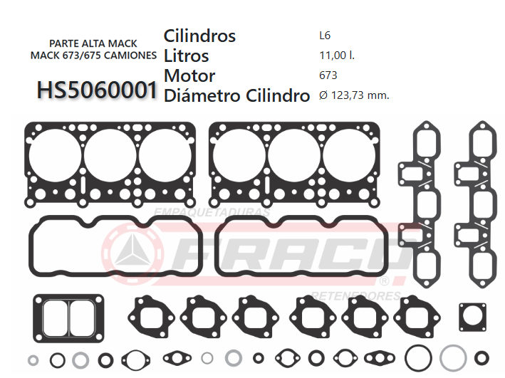 JUEGO DE JUNTAS MACK 673/675 CAMIONES