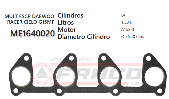 JUNTA DE ESCAPE. DAEWOO RACER 1.6