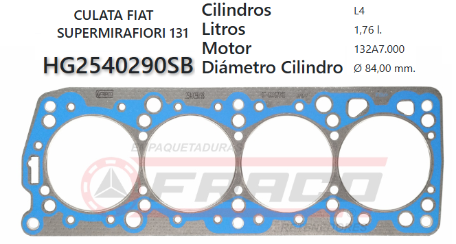 JUNTA DE CULATA FIAT 132 1.8/2.0