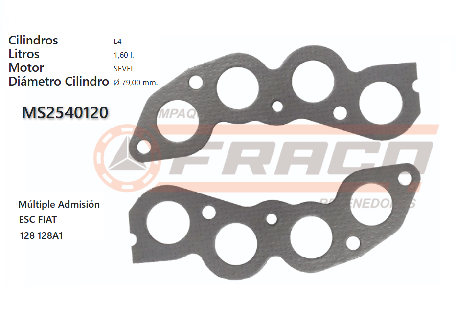 JUNTA DE ESCAPE. FIAT 128 PREMIO 1.5 (2 und)