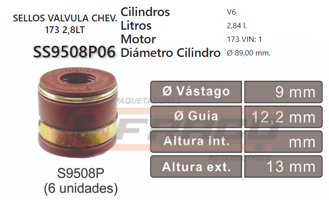 JUNTA DE SELLOS VALV FORD 230/232 82/88/CHEVROLET 173