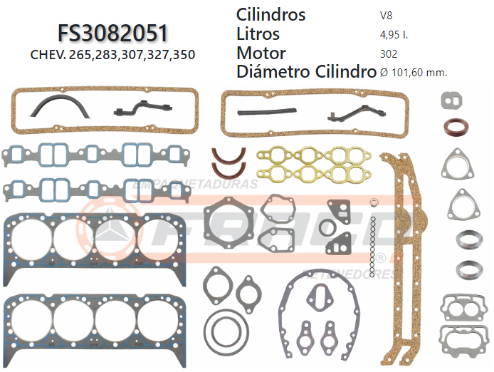 Junta de JUEGO JUNTAS CHEVROLET 265/283/302/307/327 53/73