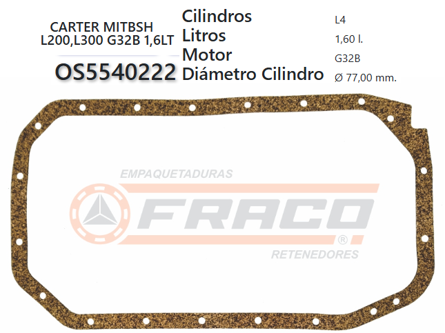 JUNTA DE CRANK MITSUBISHI L200 G32B 84/93
