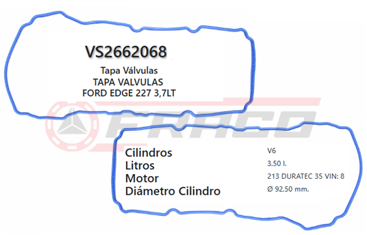 JUNTA DE T/VALVULA FORD F150 227, MAZDA CX9, 3.7L, 08/15  2UND