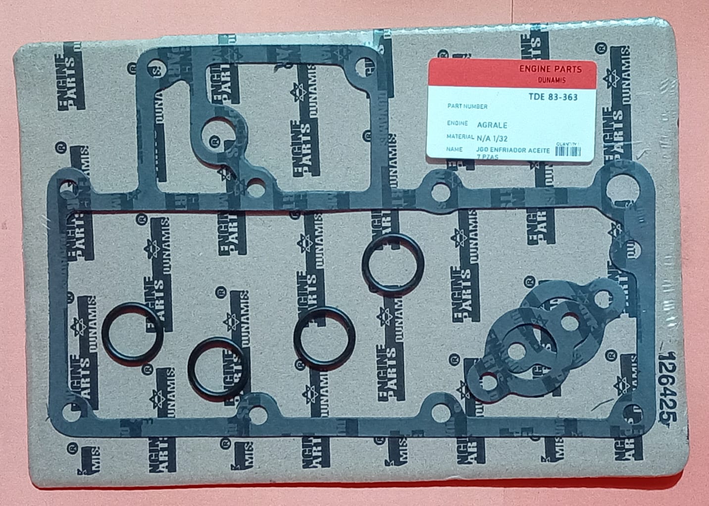 JUNTA DE BOMBA DE ACEITE ENFRIADOR ACEITE AGRALEY (7 pzas.)