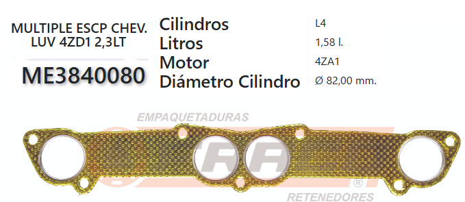 JUNTA DE ESCAPE. ISUZU TROOPER 4ZA1/4ZD1/4ZE1 86/UP