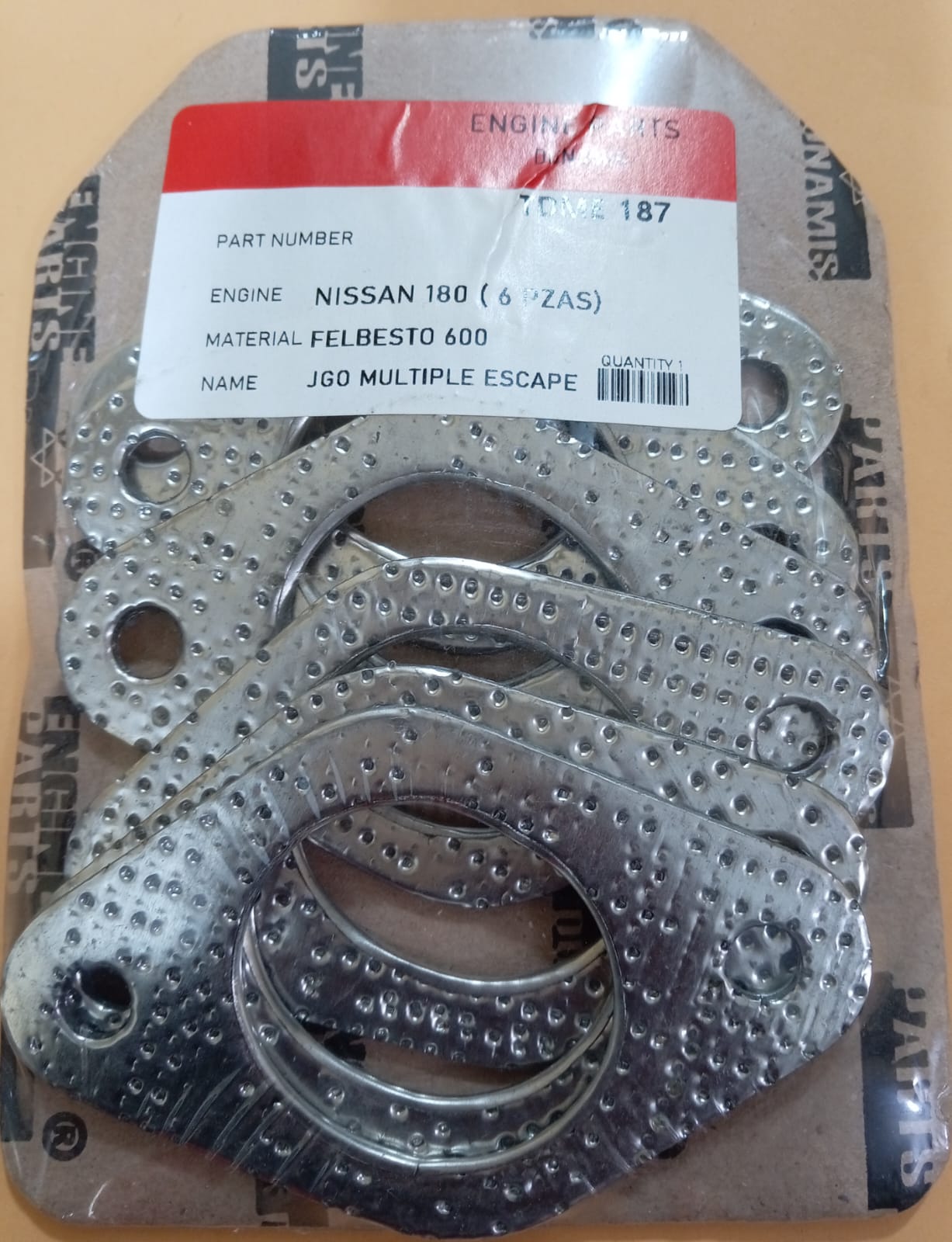 JUNTA DE ESCAPE. NISSAN 180 (6 Piezas)