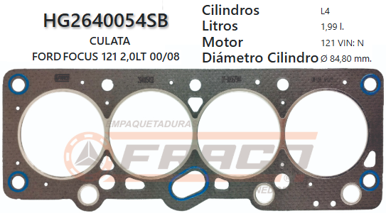 JUNTA DE CULATA FORD FOCUS, ESCORT 8 VAL. 2.0 SOHC 97/01