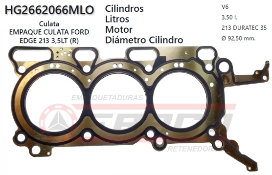 JUNTA DE CULATA FORD EXPLORER. MAZDA CX9, 213 3.5L 07/15 (DER)
