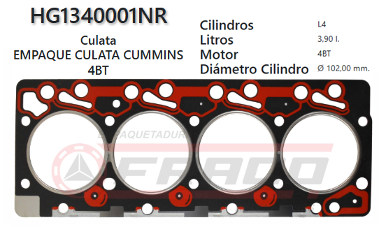 JUNTA DE CULATA CUMMINS TRACTOR TRUCK 4BT 3.9L (FORD CARGO)