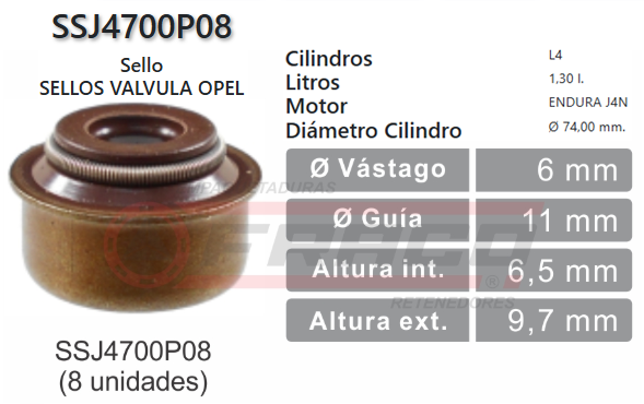 JUNTA DE SELLOS VALV DAEWOO / OPEL G15MF, AD15M, C20/22NE, X18E1, C14SE