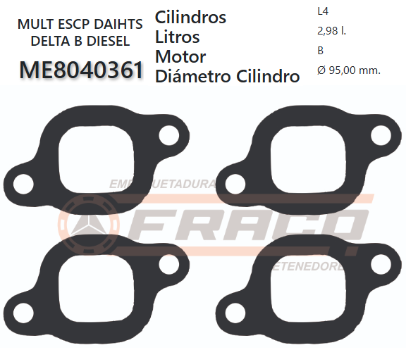 JUNTA DE ESCAPE. TOYOTA B/13B 3400CC (X4 und)