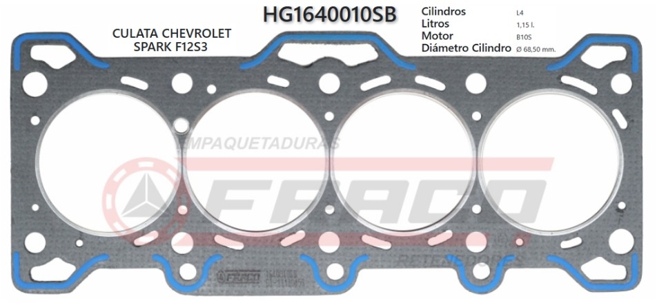 JUNTA DE CULATA CHEVROLET SPARK F12S3 1.0 04/UP