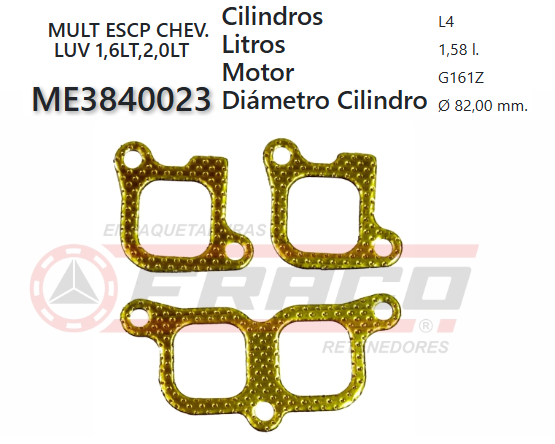 JUNTA DE ESCAPE. ISUZU PICK UP G200Z 82/85 2000cc