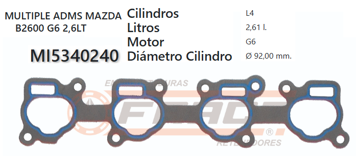 JUNTA DE ADMISION MAZDA B-2600 G6 89/02