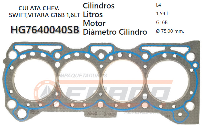 JUNTA DE CULATA SUZUKI VITARA, SIDEKICK 1.6L G16A/B 89UP