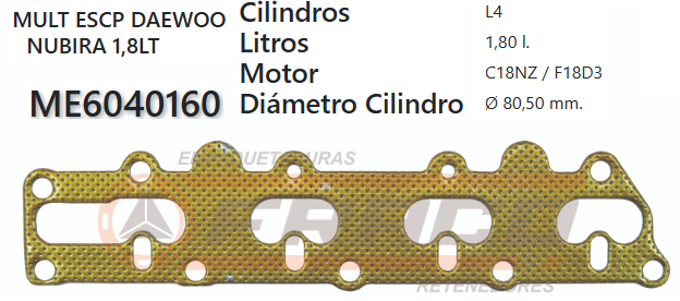 JUNTA DE ESCAPE. OPEL ASTRA, VECTRA X20SED 93/UP