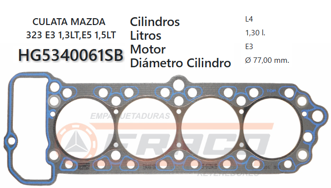 JUNTA DE CULATA MAZDA E3/E5 323 1.3/1.5