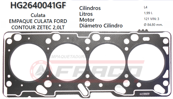 JUNTA DE CULATA FORD CONTOUR ZETEC 2.0L