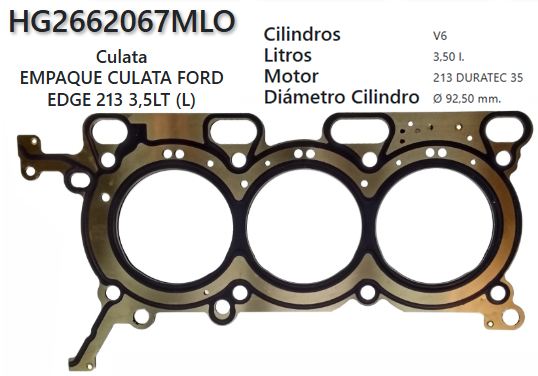 JUNTA DE CULATA FORD EXPLORER. MAZDA CX9, 213 3.5L 07/15 (IZQ)