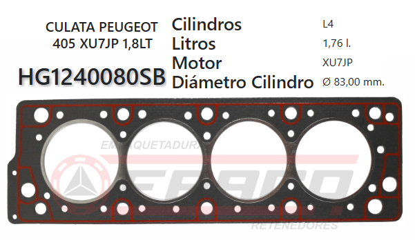 JUNTA DE CULATA CITROEN XANTIA XU7JP 1.6/1.8L 85/01