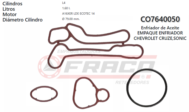 Junta de DIST/SELLOS CHEVROLET SONIC, CRUZE, TRACKER A16XER / A18XER 1.6/1.8 05/UP