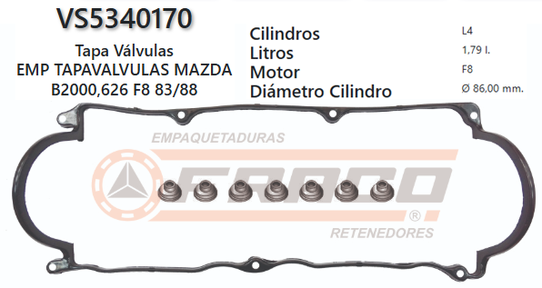 JUNTA DE T/VALVULA MAZDA 626 / CAPELLA F8 1.8L 82/89