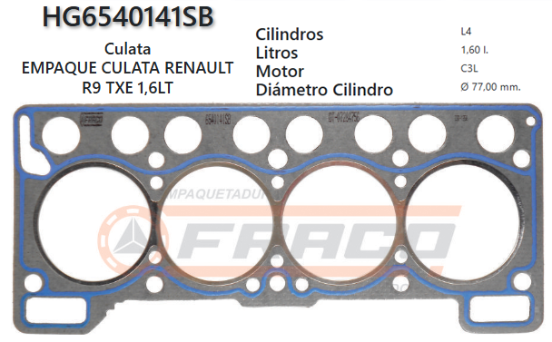JUNTA DE CULATA RENAULT R-9/R-21 C3L 1.680/94