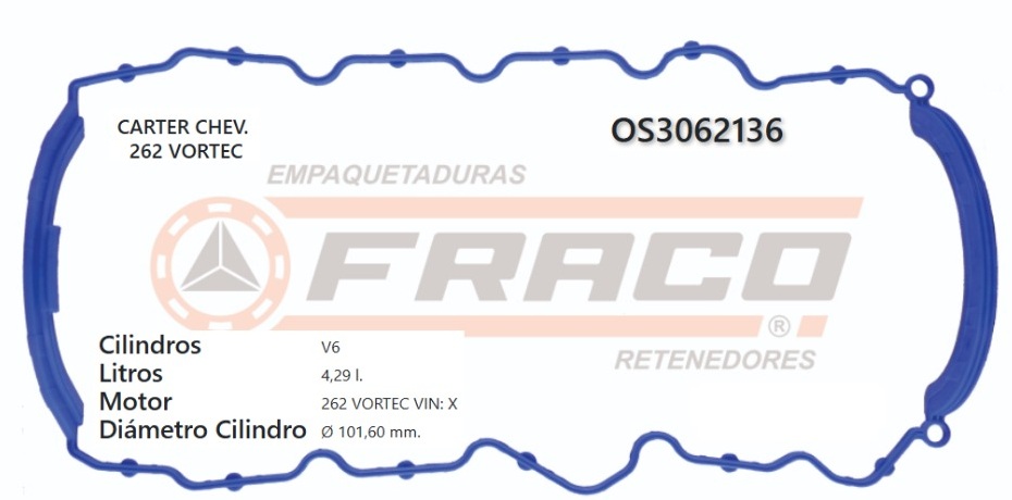 JUNTA DE CRANK CHEVROLET BLAZER 262 4.3 96/99