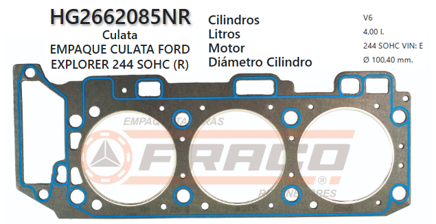 JUNTA DE CULATA FORD EXPLORER 244 4.0 97/07 (DER)