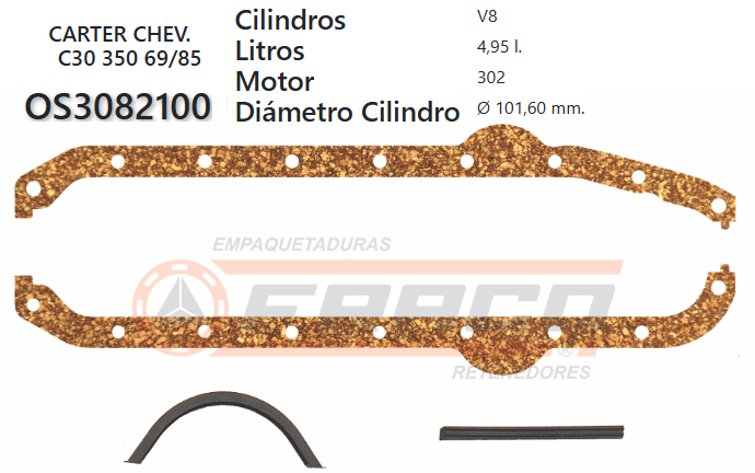 JUNTA DE CRANK CHEVROLET C-10/BLAZER 305 5.0 76/83