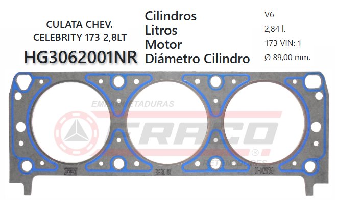JUNTA DE CULATA CHEVROLET 173 CELEBRITY 2.8L